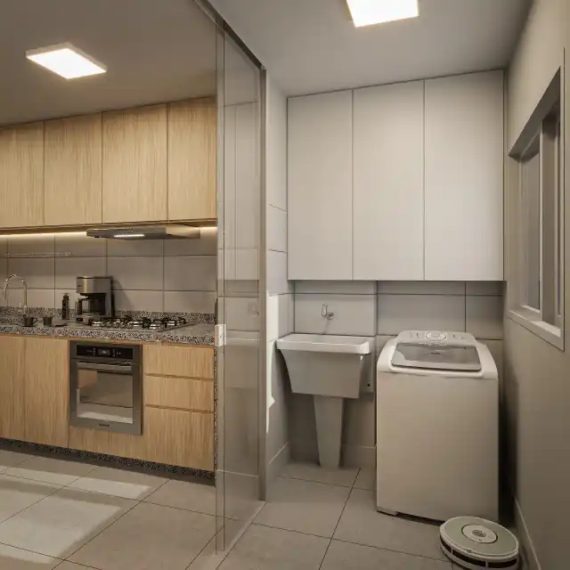 Bris Residence - Área de serviço separada da cozinha