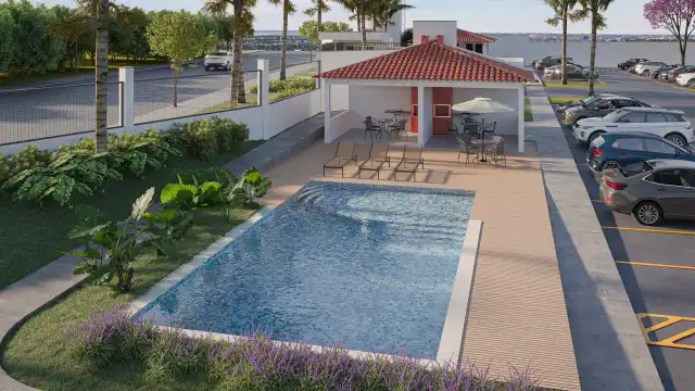 Place+ Oásis - Piscinas adulto e infantil com quiosque grill
