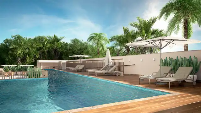 Cambará - Piscina com raia e deck