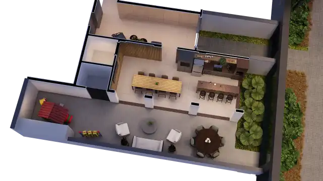 Del Heinrich - Visão Hall + Espaço Gourmet + Playground