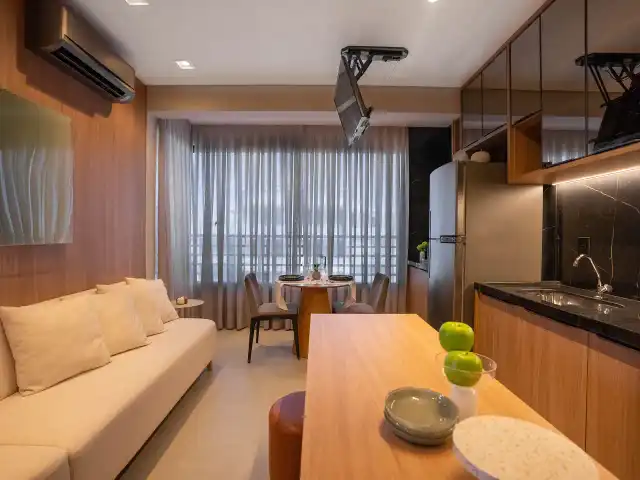 Live ZP Connect - Sala de estar e cozinha