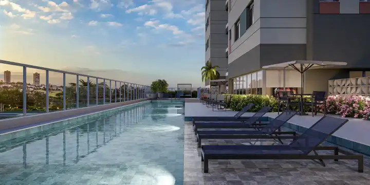 Addagio - Piscina com raia de 25m e deck molhado