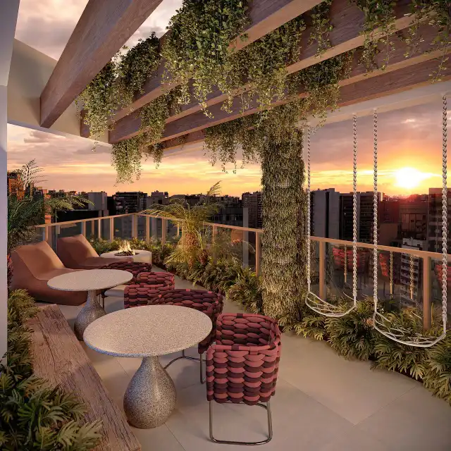 Aura - Lounge com fogueira