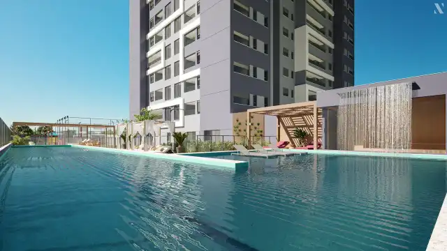 Mozaic - Piscina de raia com deck molhado