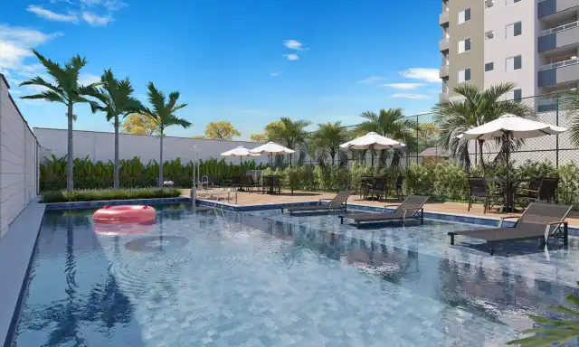Neo Pampulha Residence - T1 - Piscina com deck e prainha