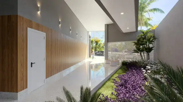 Viena - Hall de entrada com paisagismo