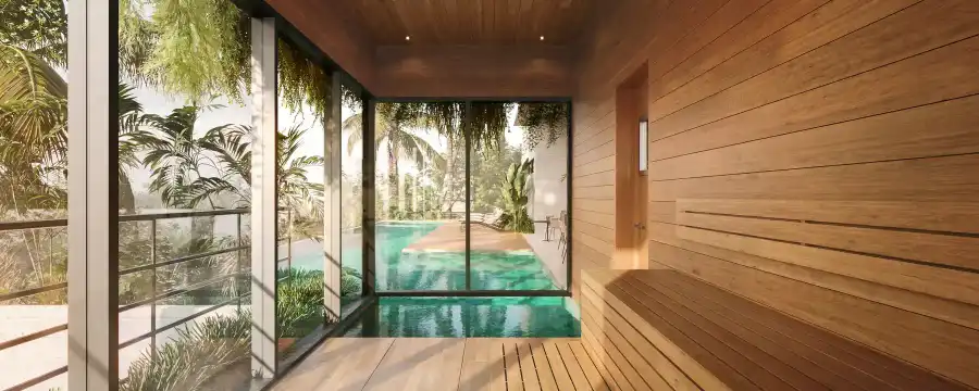 Opus Residence - Sauna seca com acesso à piscina