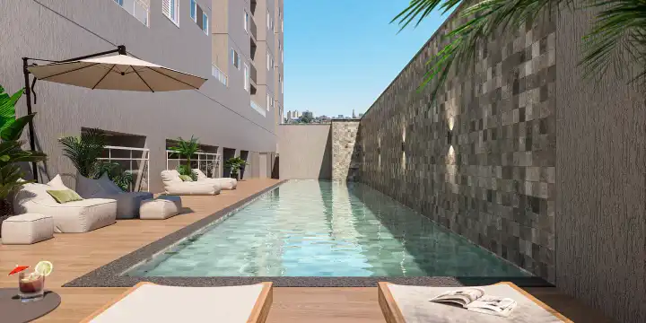 Be You Barro Preto Residence  - Piscina com deck
