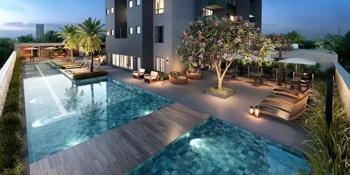 Epic - Piscina com raia e deck