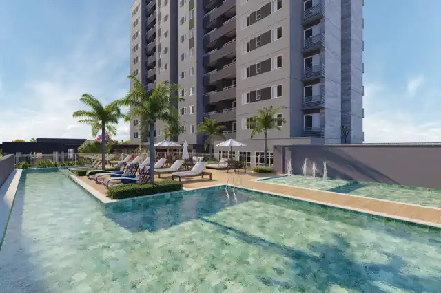 Life 360 Residencial Clube - T2 - Piscina com deck