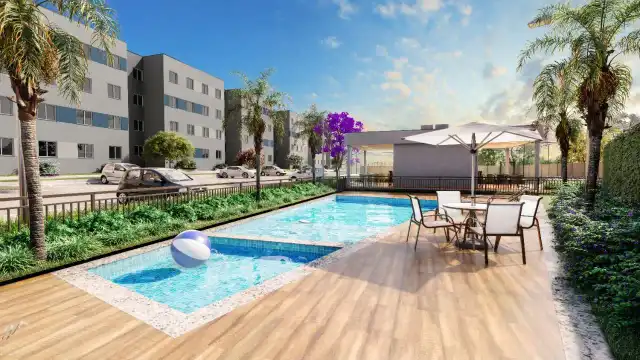 Jardim Sul - Piscinas adulto e infantil com deck molhado