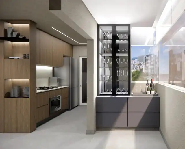 Lumina Residenza - Varanda gourmet e cozinha - tipo