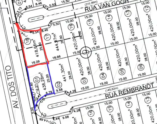 Lote 1 - Lote destacado em azul